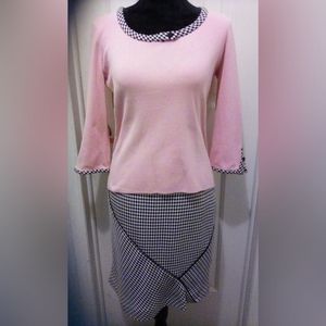 Houndstooth Sweater & Skirt Set
